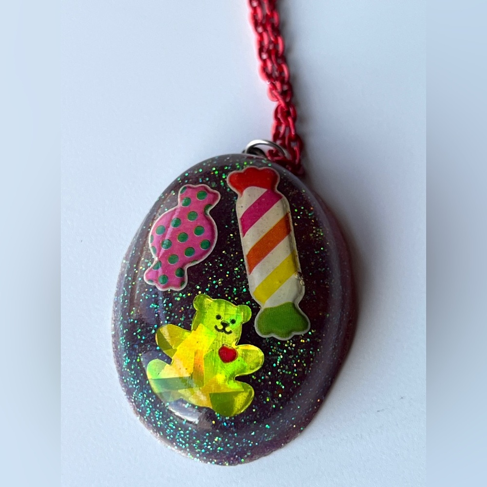 Colorful Candy Bear Pendant Necklace